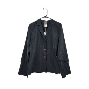 Lilith Women's Fanfaron Stripes Blazer Jacket - L
